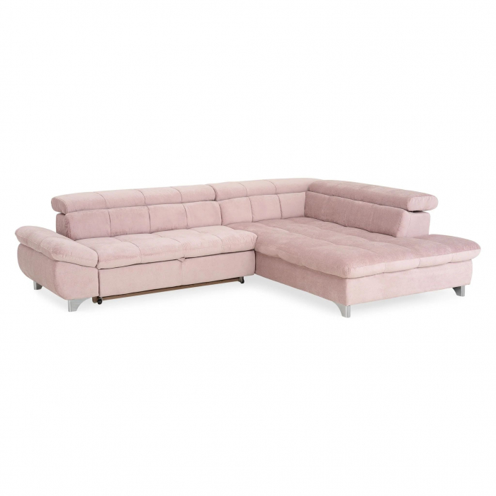 GEMINI OTM-3F, COTTA, colta extensibil, functie somn, sezlong stanga, roz F222, 312x231x97, ext.228x127cm. [2]