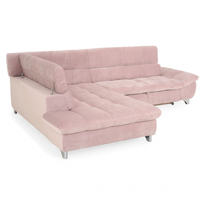 GEMINI OTM-3F, COTTA, colta extensibil, functie somn, sezlong stanga, roz F222, 312x231x97, ext.228x127cm. [7]