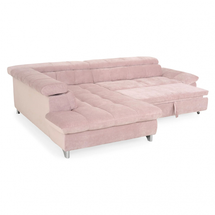 GEMINI OTM-3F, COTTA, colta extensibil, functie somn, sezlong stanga, roz F222, 312x231x97, ext.228x127cm. [6]
