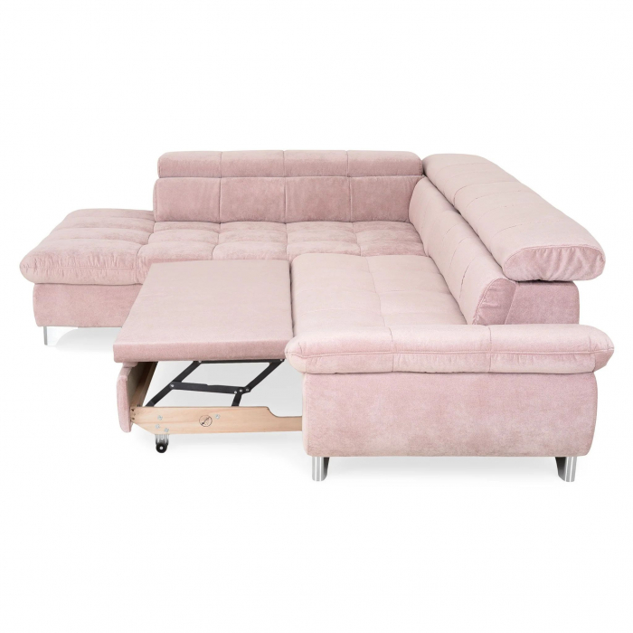 GEMINI OTM-3F, COTTA, colta extensibil, functie somn, sezlong stanga, roz F222, 312x231x97, ext.228x127cm. [9]