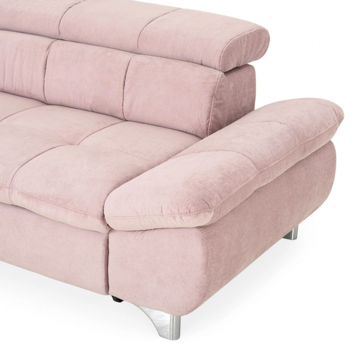 GEMINI OTM-3F, COTTA, colta extensibil, functie somn, sezlong stanga, roz F222, 312x231x97, ext.228x127cm. [15]