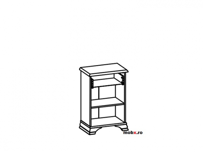 Idento Comoda Hol KOM1D1SL, stanga (1usa+1sertar), front MDF culoare alb, 54/34/83 cm. [2]