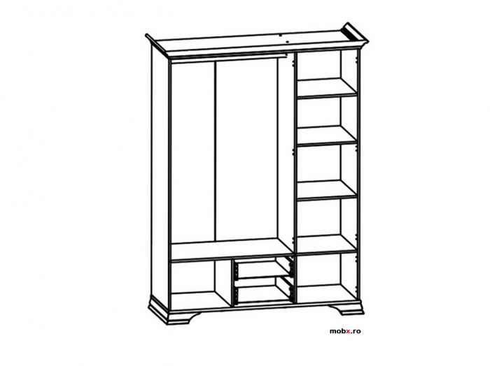 Idento Dulap SZF5D2S, front MDF culoare alb, 160/61/217cm. [5]