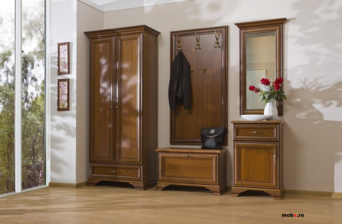 Kentuki Comoda Hol KOM1D1SP, dreapta (1usa+1sertar), front MDF culoare castan, 54/34/83 cm. [4]