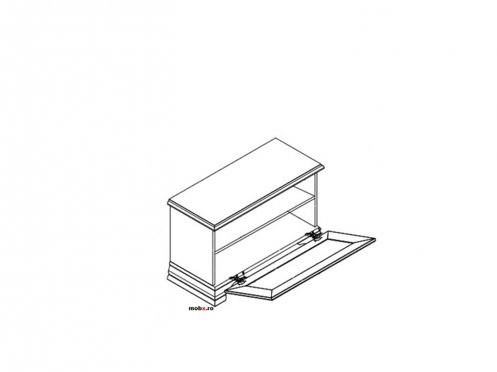 Kentuki Comoda pantofi SFK1B, 1usa, front MDF culoare castan, 80/35/50 cm. [2]