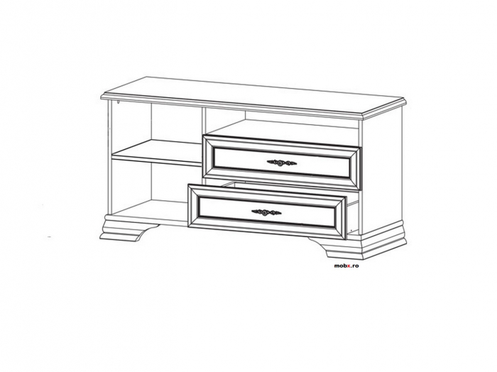 Kentuki Comoda TV RTV1D2S, front MDF culoare castan, 124/44/64cm. [2]