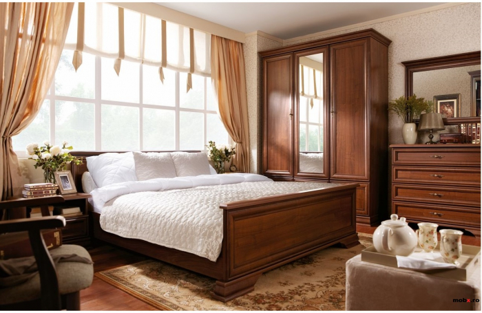 Kentuki Dulap 5 usi SZF5D2S, front MDF culoare castan, 160/61/217cm. [3]