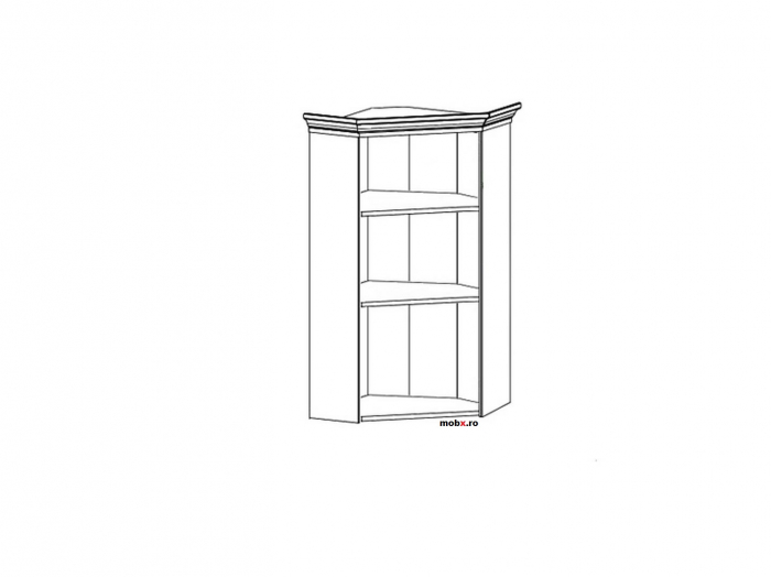 Kentuki Vitrina colt NADN1W, front MDF culoare castan, 58/58/108cm. [2]