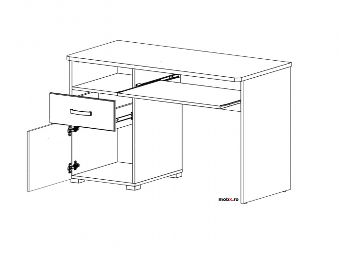Malta Birou  BIU1D1S front MDF culoare zada siberiana, 120/56/76cm. [2]