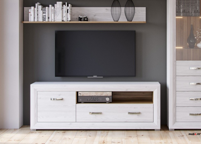 Malta Comoda TV RTV1D1S front MDF culoare zada siberiana, 152/38/55cm. [3]