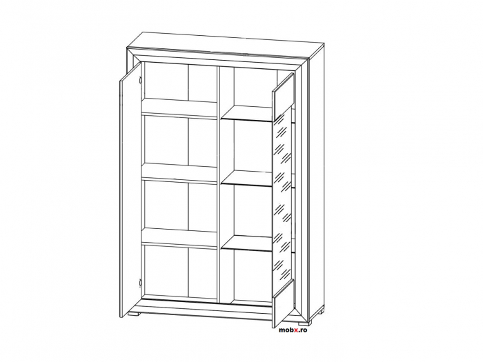Malta Vitrina REG1W1D front MDF culoare zada siberiana, 107/38/158 cm. [2]