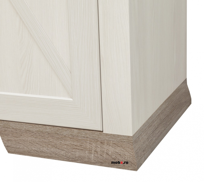 Marselle, Comoda KOM1D1S 1 usa si 1 sertar, front MDF, culoare frasin alb si stejar sonoma dark, (Lxadxh) 67/40/90 cm. [4]