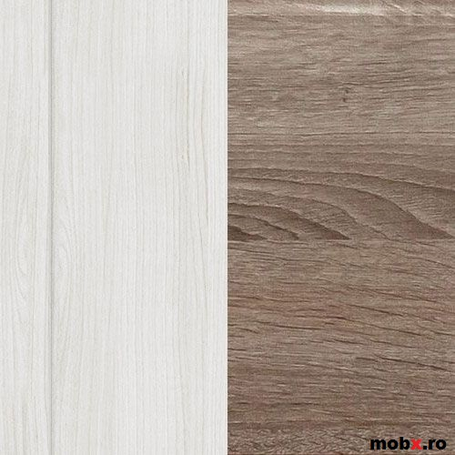 Marselle, Comoda KOM1D1S 1 usa si 1 sertar, front MDF, culoare frasin alb si stejar sonoma dark, (Lxadxh) 67/40/90 cm. [5]