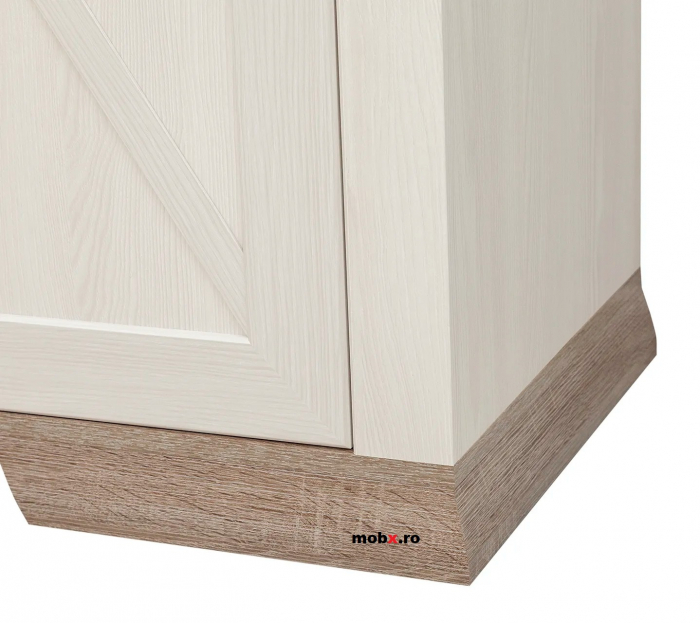 Marselle, Comoda KOM2D4S 2 usi si 4 sertare, front MDF, culoare frasin alb si stejar sonoma dark, (Lxadxh) 166/45/90 cm. [3]