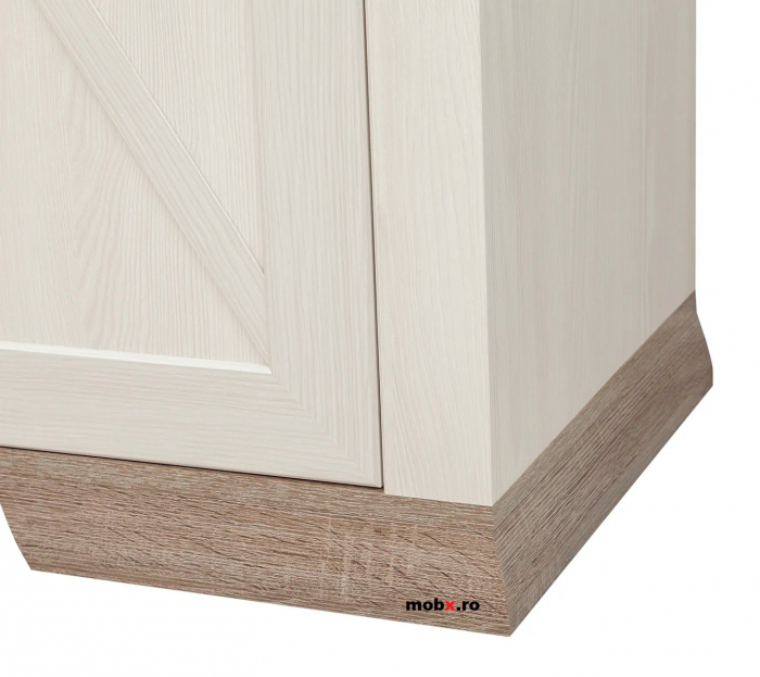 Marselle, Dulap 4 usi, SZF4D, front MDF culoare alb frasin si sonoma, (Lxad.xh) 117/61/222 cm. [4]