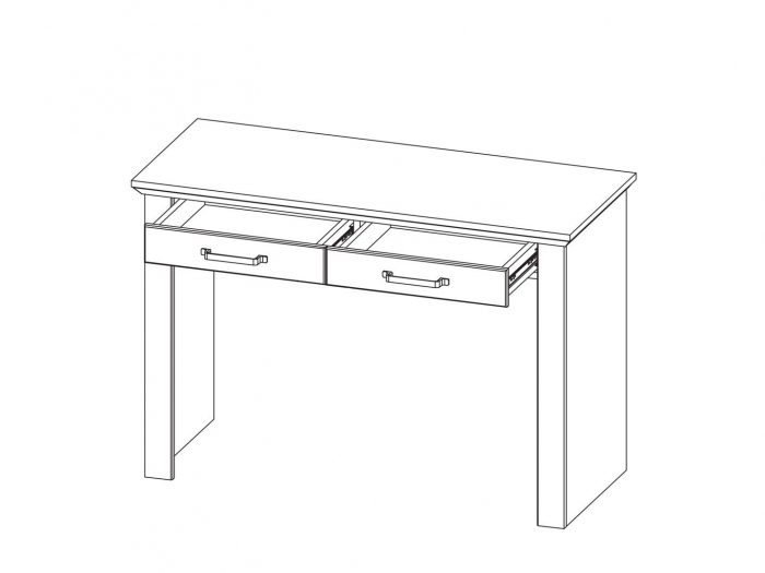 Marselle, Masuta de toaleta TOL2S 2 sertare, front MDF, culoare frasin alb si stejar sonoma dark, (Lxadxh) 110/45/75 cm. [2]