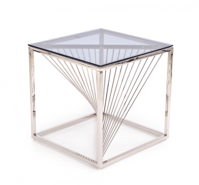 Masuta cafea INFINITY patrata, argintiu-fumuriu, (Lxad.xh) 55x55x55 cm. [5]
