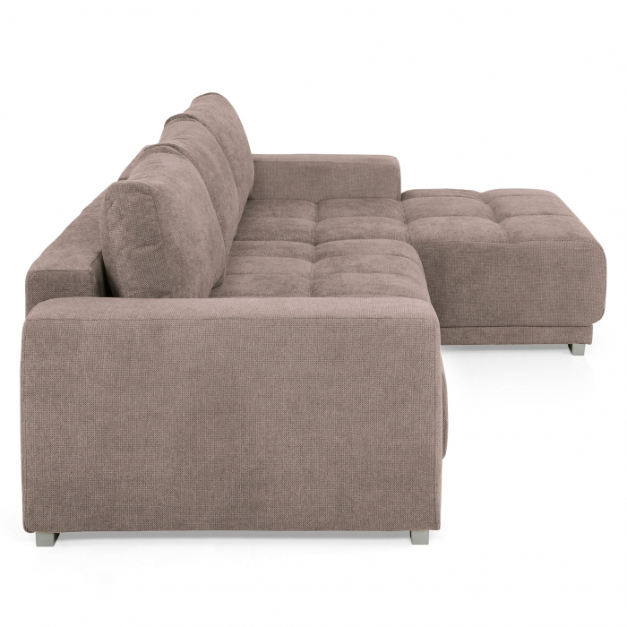 MM321 BOLERO, Coltar extensibil, sezlong dreapta 2DL-REC,  functie somn, relaxare si depozitare, stofa maro F003, 280x165x66(87), ext.230x130cm [4]