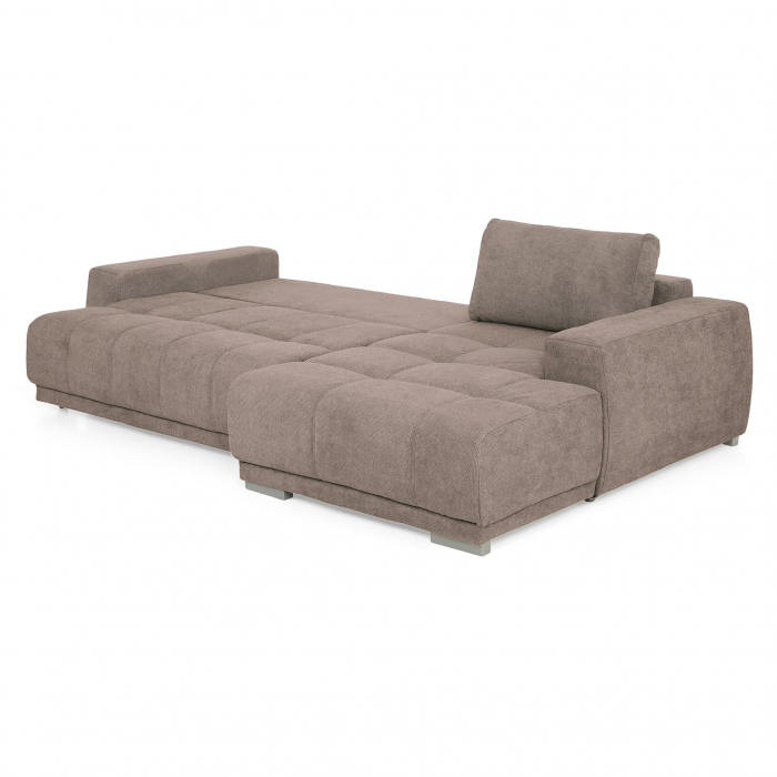 MM321 BOLERO, Coltar extensibil, sezlong dreapta 2DL-REC,  functie somn, relaxare si depozitare, stofa maro F003, 280x165x66(87), ext.230x130cm [3]
