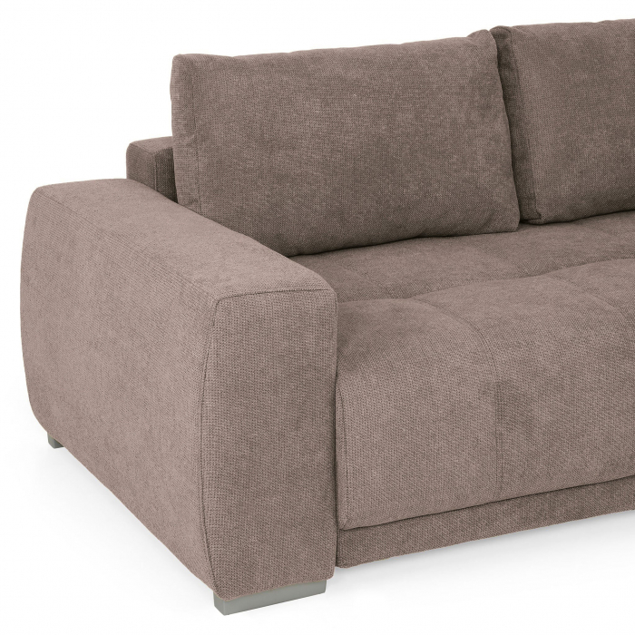 MM321 BOLERO, Coltar extensibil, sezlong dreapta 2DL-REC,  functie somn, relaxare si depozitare, stofa maro F003, 280x165x66(87), ext.230x130cm [7]