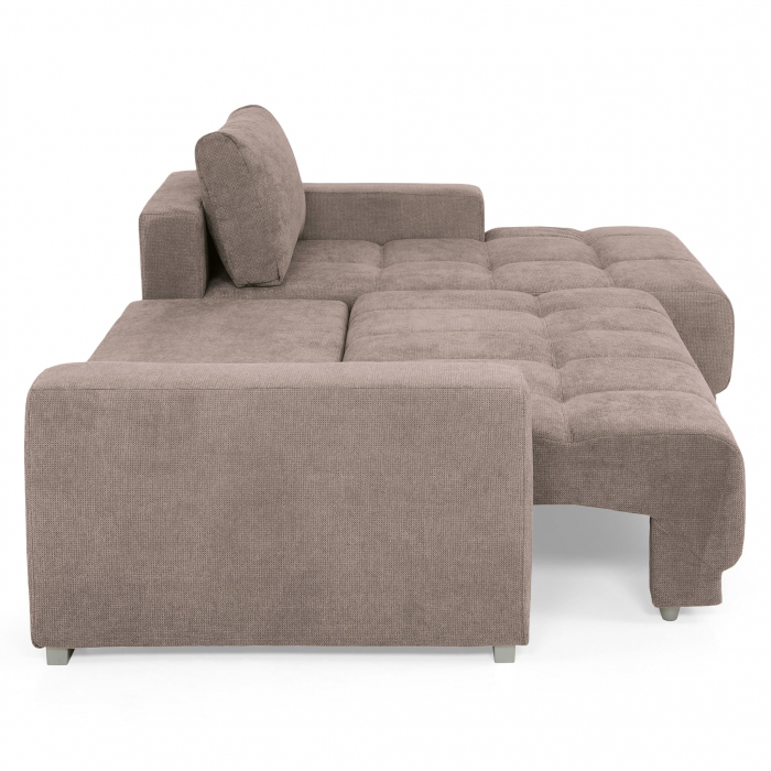 MM321 BOLERO, Coltar extensibil, sezlong dreapta 2DL-REC,  functie somn, relaxare si depozitare, stofa maro F003, 280x165x66(87), ext.230x130cm [5]