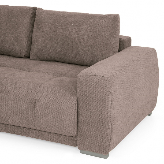 MM321 BOLERO, Coltar extensibil, sezlong stanga REC-2DL,  functie somn, relaxare si depozitare, stofa maro F003, 280x165x66(87), ext.230x130cm [8]