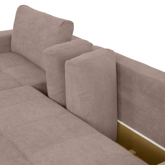 MM321 BOLERO, Coltar extensibil, sezlong stanga REC-2DL,  functie somn, relaxare si depozitare, stofa maro F003, 280x165x66(87), ext.230x130cm [6]