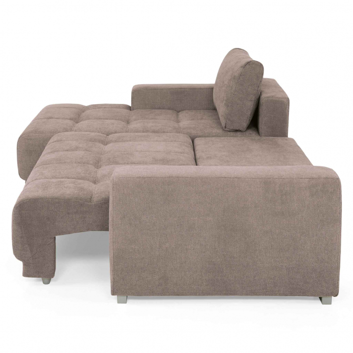 MM321 BOLERO, Coltar extensibil, sezlong stanga REC-2DL,  functie somn, relaxare si depozitare, stofa maro F003, 280x165x66(87), ext.230x130cm [5]