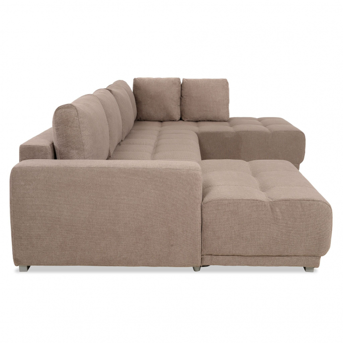 MM321 BOLERO, Coltar U extensibil, dreapta  REC-2DL-OTM,  functie somn, relaxare si depozitare, stofa, maro F003, 365x204x66(87), ext.313x130cm [5]