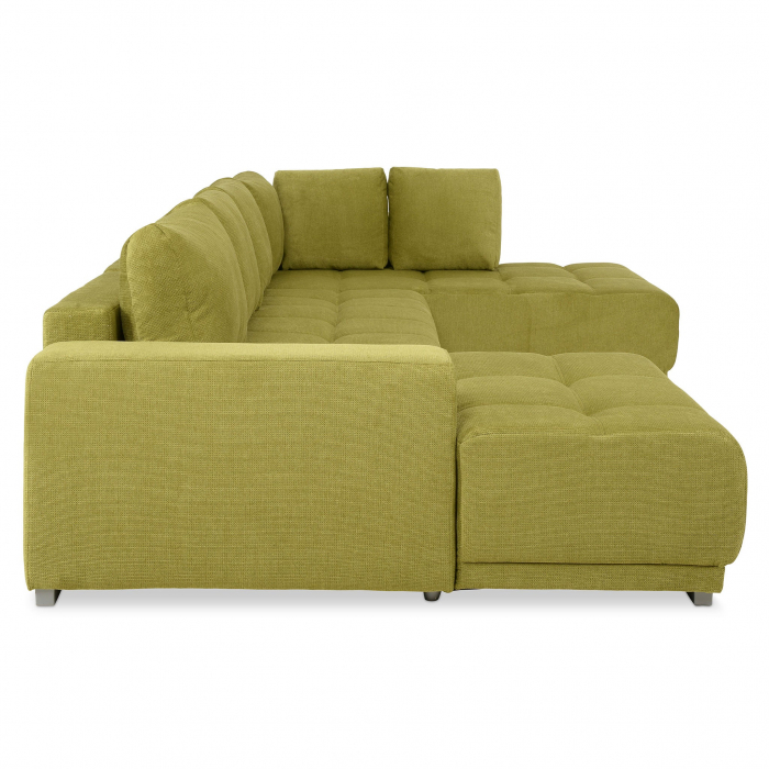 MM321 BOLERO, Coltar U extensibil, dreapta  REC-2DL-OTM,  functie somn, relaxare si depozitare, stofa, verde F006, 365x204x66(87), ext.313x130cm [7]
