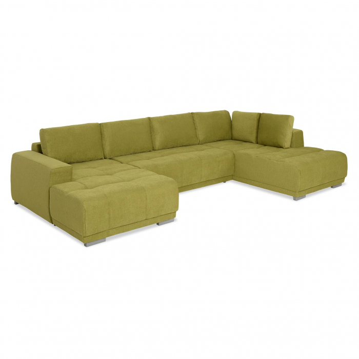 MM321 BOLERO, Coltar U extensibil, dreapta  REC-2DL-OTM,  functie somn, relaxare si depozitare, stofa, verde F006, 365x204x66(87), ext.313x130cm [4]