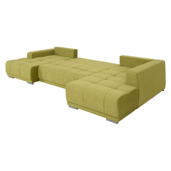 MM321 BOLERO, Coltar U extensibil, dreapta  REC-2DL-OTM,  functie somn, relaxare si depozitare, stofa, verde F006, 365x204x66(87), ext.313x130cm [3]