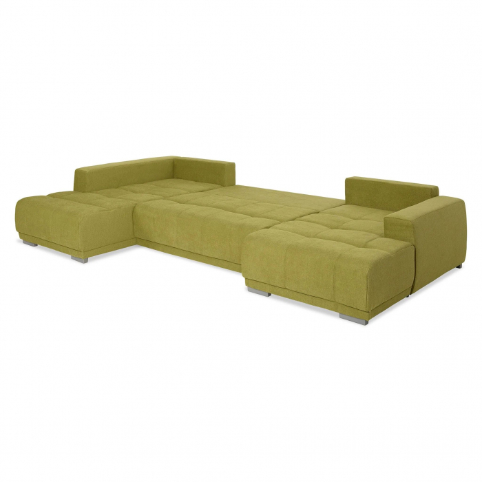 MM321 BOLERO, Coltar U extensibil, stanga  OTM-2DL-REC,  functie somn, relaxare si depozitare, stofa, verde F006, 365x204x66(87), ext.313x130cm [6]