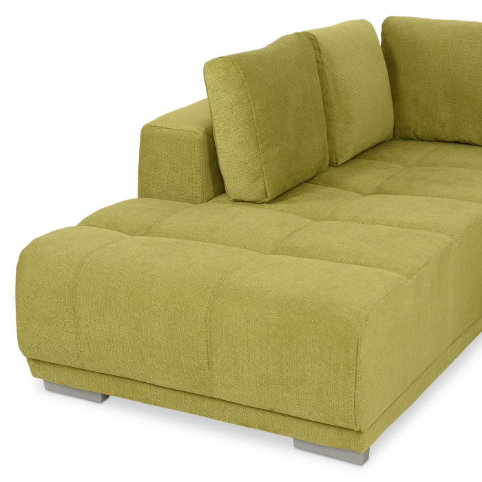 MM321 BOLERO, Coltar U extensibil, stanga  OTM-2DL-REC,  functie somn, relaxare si depozitare, stofa, verde F006, 365x204x66(87), ext.313x130cm [9]