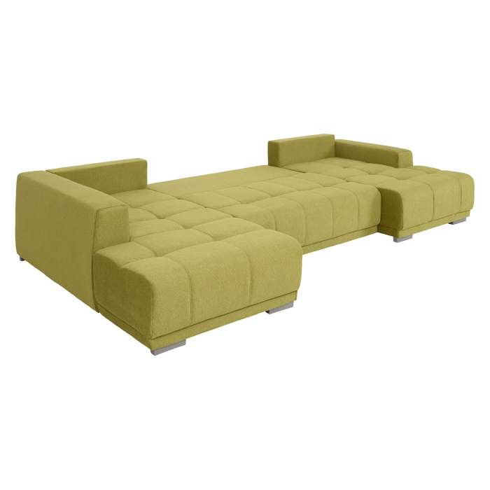 MM321 BOLERO, Coltar U extensibil, stanga  OTM-2DL-REC,  functie somn, relaxare si depozitare, stofa, verde F006, 365x204x66(87), ext.313x130cm [3]