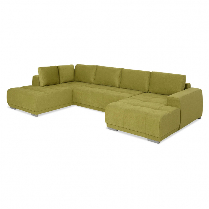 MM321 BOLERO, Coltar U extensibil, stanga  OTM-2DL-REC,  functie somn, relaxare si depozitare, stofa, verde F006, 365x204x66(87), ext.313x130cm [4]
