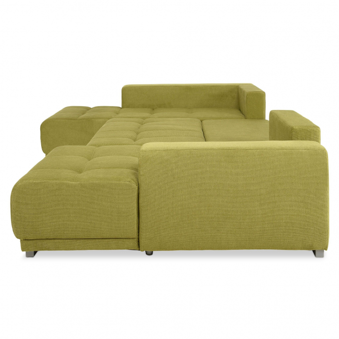 MM321 BOLERO, Coltar U extensibil, stanga  OTM-2DL-REC,  functie somn, relaxare si depozitare, stofa, verde F006, 365x204x66(87), ext.313x130cm [8]