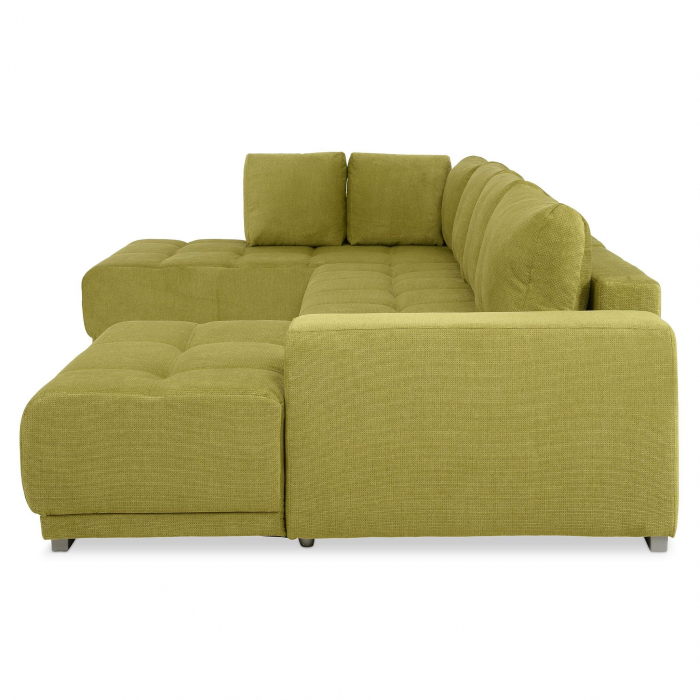 MM321 BOLERO, Coltar U extensibil, stanga  OTM-2DL-REC,  functie somn, relaxare si depozitare, stofa, verde F006, 365x204x66(87), ext.313x130cm [7]