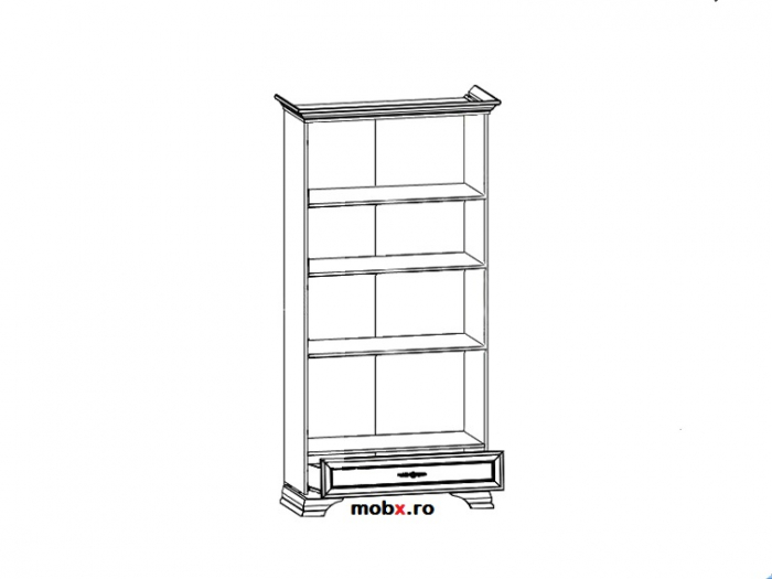 IDENTO, mobila living Set-C, (vitrina REG2W1S + dulap REG1D1S + comoda RTV2S + masuta cafea LAW130 + 2 polite POL95 + comoda KOM2D4S + oglinda LUS155) culoare alb. [9]