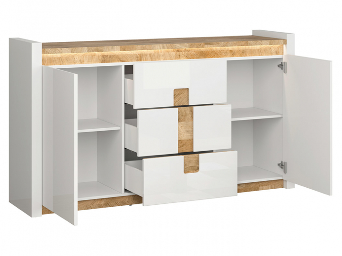 Mobilier living ALAMEDA 2, alb lucios/stejar. [17]