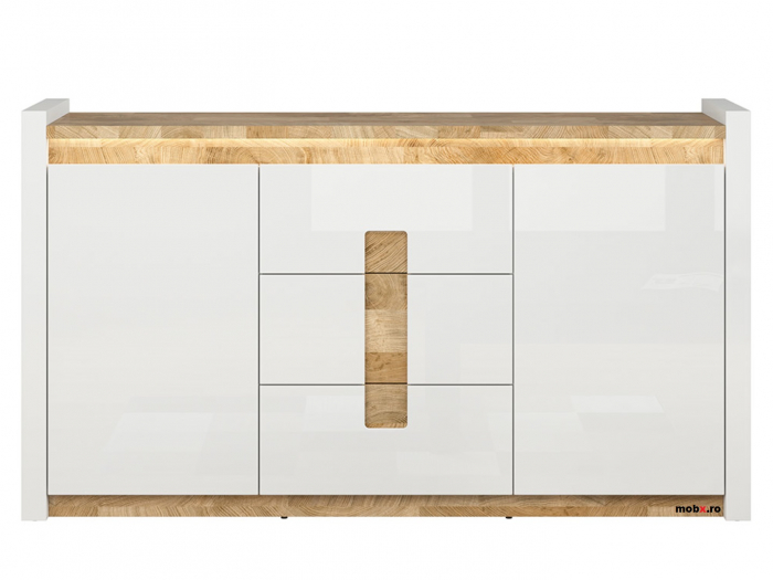Mobilier living ALAMEDA 2, alb lucios/stejar. [15]