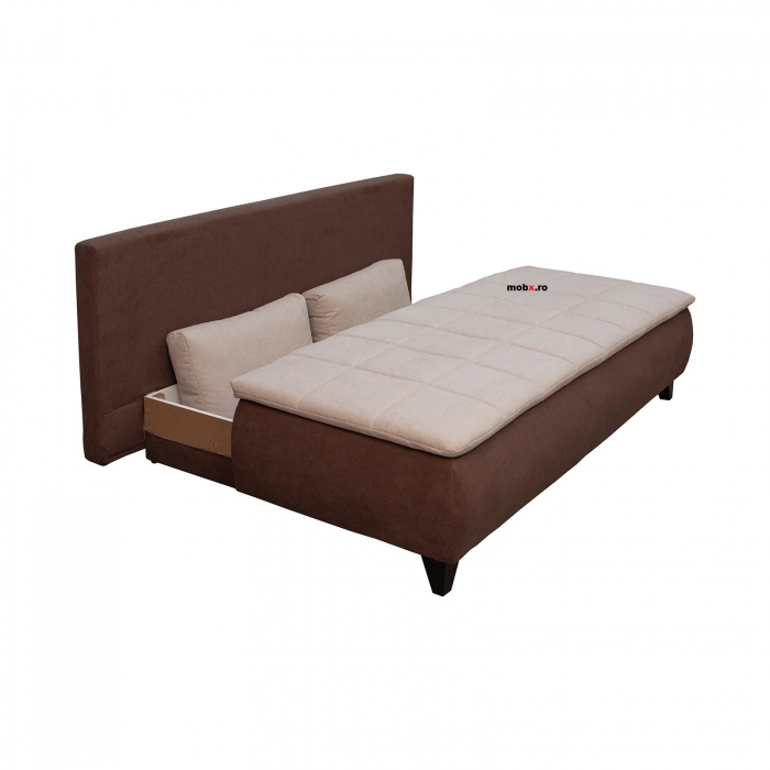 PALERMO, Canapea extensibila, 3 locuri cu functie somn, relaxare si depozitare, stofa maro , 208x96x(83-96), ext.200x160cm [2]