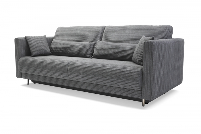 RICO, Canapea extensibila 3 locuri, cu functie somn, relaxare si depozitare, stofa gri inchis, 224x114x91, ext.198x158 cm [2]