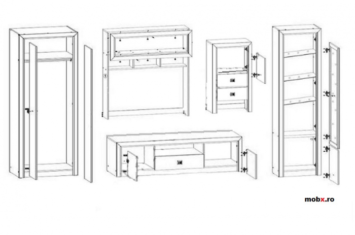 Set living PETIO, WG/BRONZ, L 310cm [2]