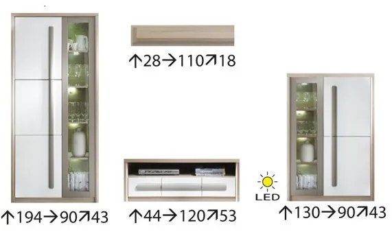 Set living ROMA A ,alb/gri, L 300cm [3]