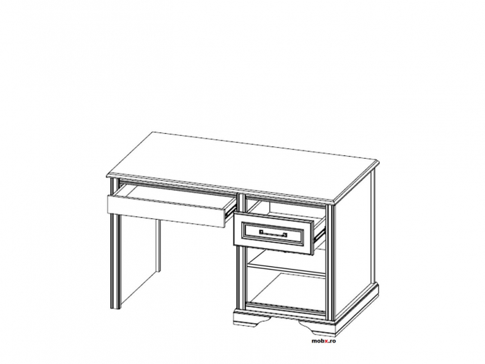 Stylius Birou BIU130, front MDF culoare pin siberian, 130/70/79 cm. [7]