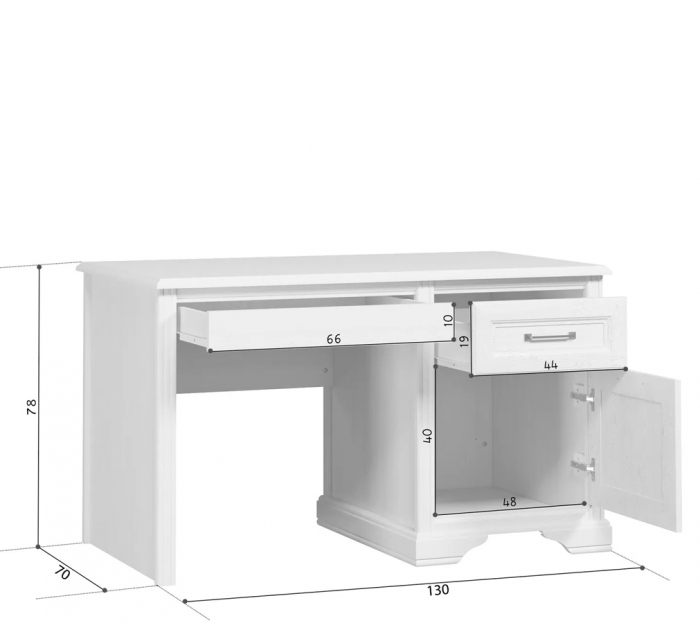 Stylius Birou BIU130, front MDF culoare pin siberian, 130/70/79 cm. [6]