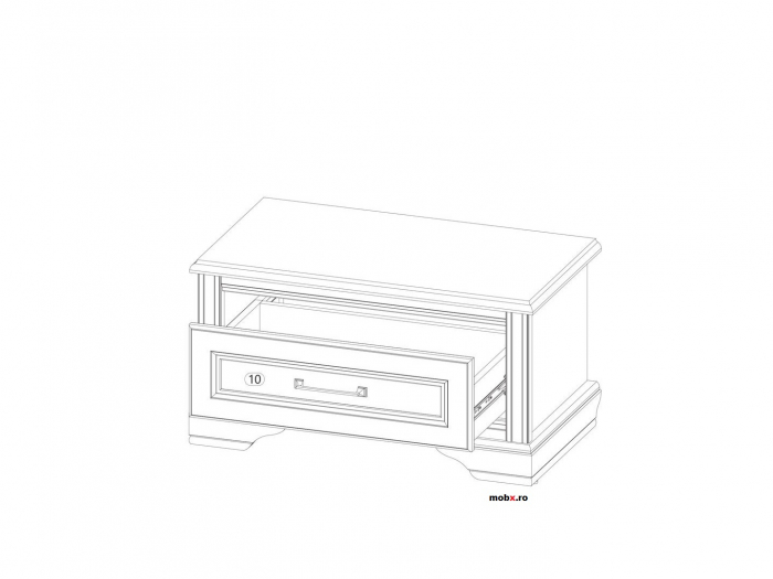 Stylius KOM1S Comoda 1 usa, front MDF culoare pin siberian, 74/41/40 cm. [2]