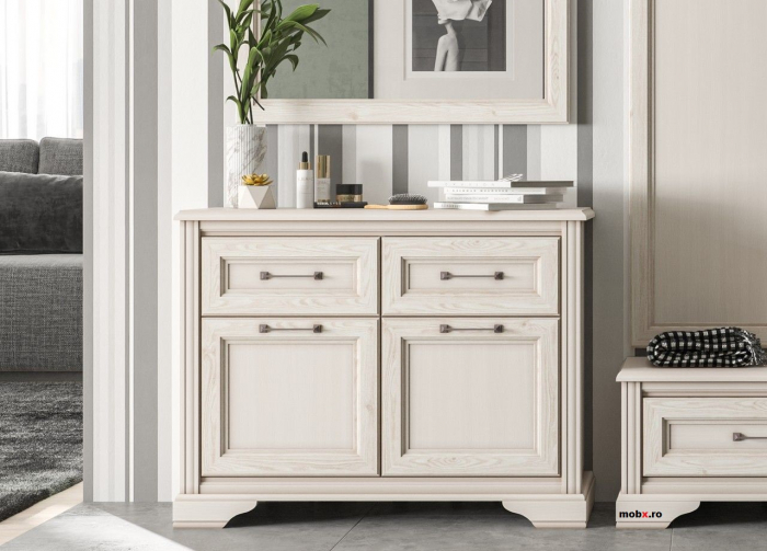 Stylius KOM2D2S/80 Comoda 2usi 2 sertare, front MDF culoare pin siberian, 105/41/80 cm. [3]