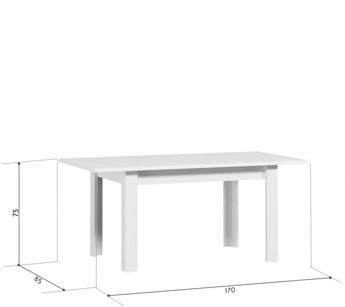 Stylius Masa extensibila STO-170, front MDF culoare pin siberian, (130-170)/85/75 cm. [3]